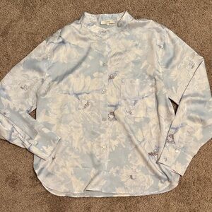 Vince Women's Light Blue Floral Blouse